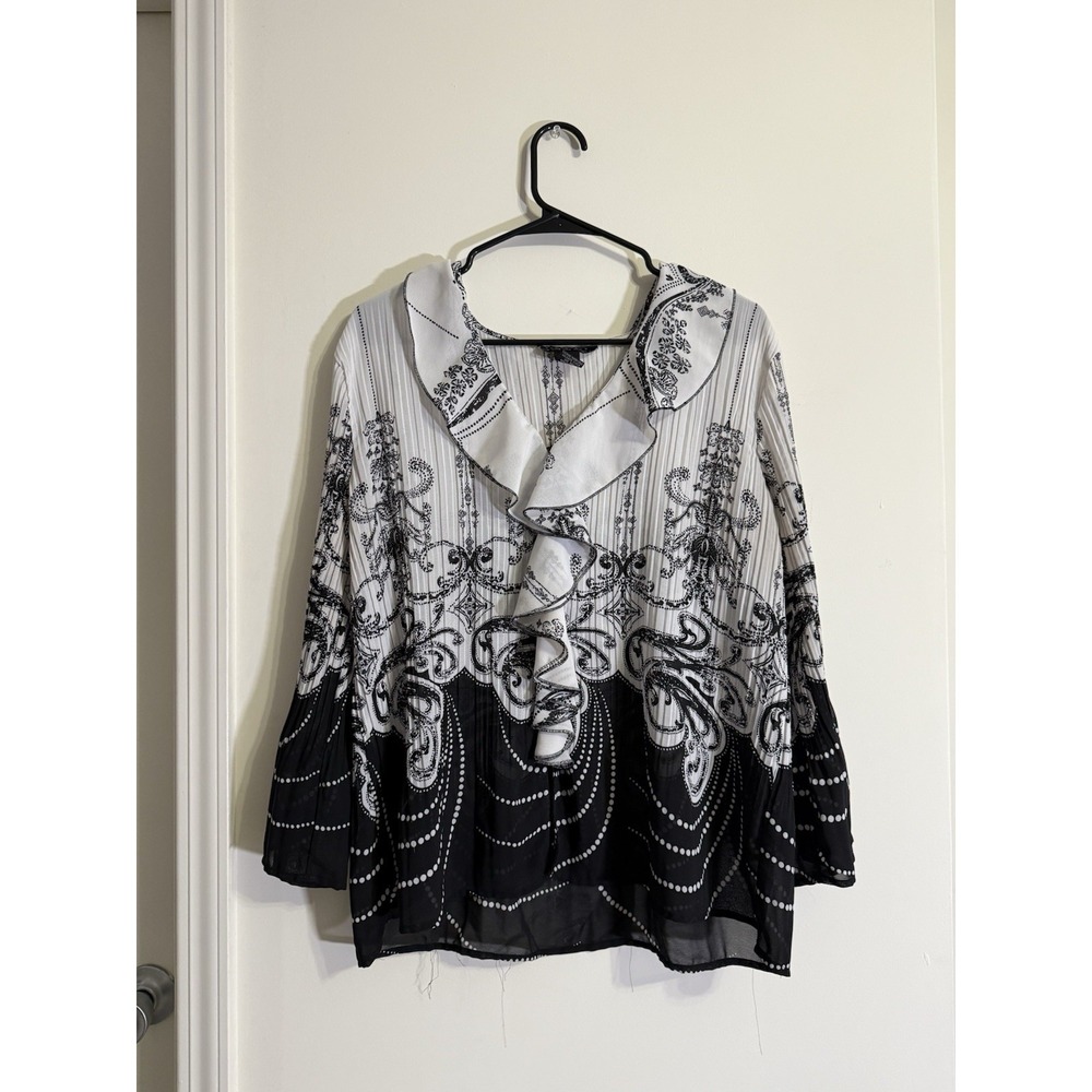 Women's Coquette‎ Separates Flared Blouse Quiet Luxury Old Money Ruffled Top L